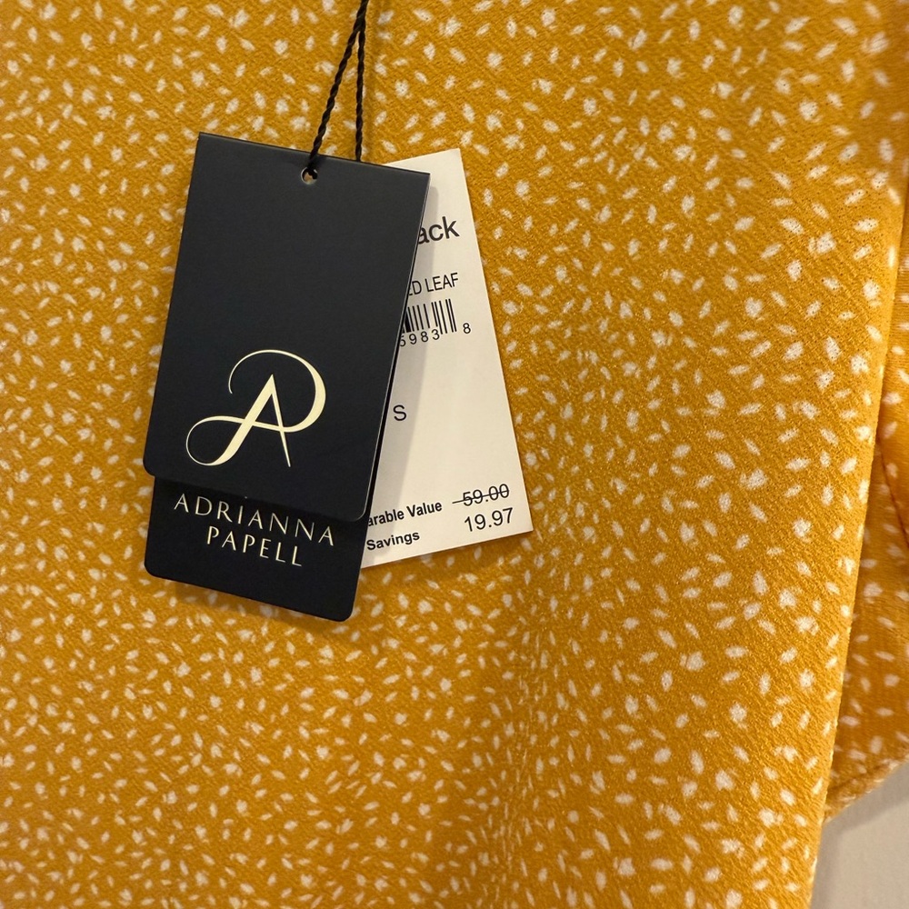 Adrianna Papell Mustard Blouse - Picture 2 of 5